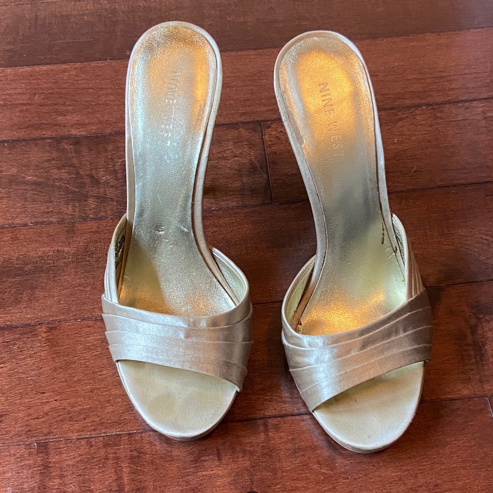 Nine West Metallic Gold Heels